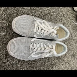 white and gray vans